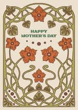 Arty Mothers Day Card - Art Nouveau Florals created by Lately Studio