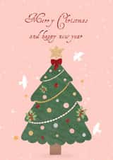 Cute pink Christmas tree card created by Nika Venturini