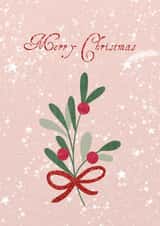 Pink Holly Christmas Card created by Nika Venturini