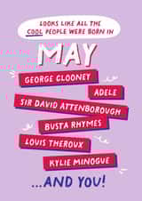 Fun Birthday Card - May Birthday - Cool People created by PaperPaper
