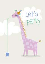 Cute Birthday Card - Let's Party - Giraffe created by Cesca Hoyle