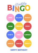 Cute Birthday Card - Bingo - Game created by BeauPrintBoutique
