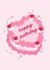 Pretty Birthday Card - Heart Shaped Cake created by Dolly’s Doodles