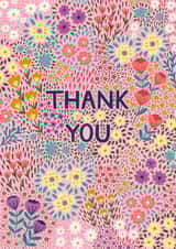 Pretty Thank You Card - Pink Ditsy Floral created by Pear Tree Press