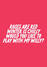 Rude Valentine's Day Card - Play With My Willy created by The Marmalade Cat