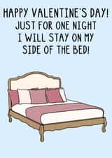 Funny Valentine's Day Card - Bed - My Side created by OhJaye