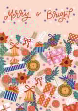 Classic Christmas Card - Merry & Bright - Foliage created by Sad Girl Illustration