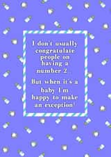 Funny Baby Number 2 Card | Baby Shower Card | Maternity Leave Card | New Baby created by Childish Ramblings