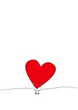 Cute Valentine's Day Card - Big Heart - Illustration created by Swizzoo