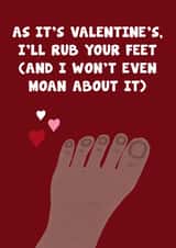 Funny Valentine's Day Card - Foot Rub created by Card and Cake