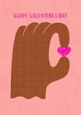 Modern Valentine's Day Card - Holding Heart - Heart created by Kay Wolfersperger