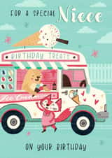 Cute birthday Card - For Niece - Ice Cream Van created by Dalia Clark Design