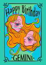 Pretty Birthday Card - Horoscope - Gemini created by Scruffysprite