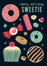 Cute Birthday Card - Sweets created by Dalia Clark Design