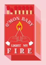 Cute Valentine's Day Card - Light My Fire - Matches created by Kitty Strand