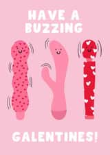 Rude Galentine's Day Card - Have A Buzzing - Vibrator's created by Pink Peach Cards