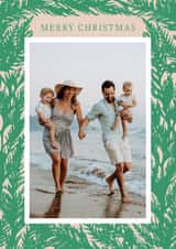 Personalised Christmas Photo Card created by Alicia Schultz - Classic Christmas Card - Bright Spruces Border