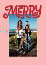 Personalised Christmas Photo Card created by Alicia Schultz - Cute Christmas Card - Bright Merry Typography