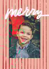 Personalised Christmas Photo Card created by Alicia Schultz - Classic Christmas Card - Merry - Candy Cane Stripes