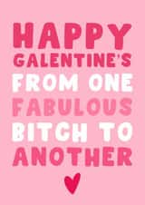 Funny Valentine's Day Card - From One Fabulous Bitch To Another created by Pink Peach Cards