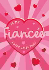 Cute Valentine's Card - For Fiancée - Hearts created by The Pattern Press