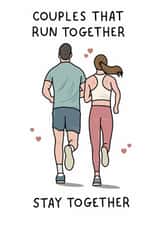 Cute Valentine's Day Card - Couples That Run Together created by That Little Map Shop