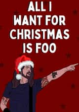 Dave Grohl Foo Fighters Funny Christmas Card created by Woomoons