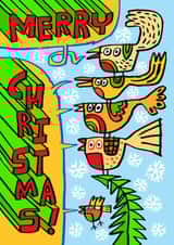CUTE BIRDS WISHING MERRY CHRISTMAS! created by Dave Sutton