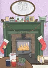 Cosy Christmas Fireplace Card created by Phoebe Hope Designs
