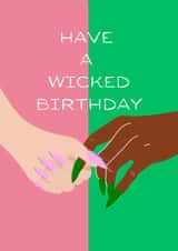 Cute Birthday Card - Wicked - Holding Hands created by Joanna