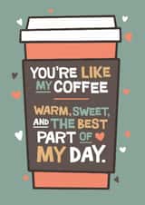 Cute Romantic Partner Card - Coffee - Hearts - Anniversary Card created by Laurent Collective