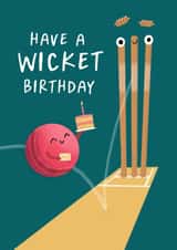 Funny Birthday Card - Cricket Sports Pun - for Him created by Painted Parasol Studio