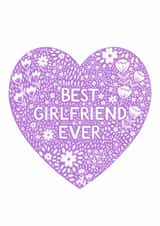 Pretty Valentine's Day Card - Best Girlfriend Ever created by Pear Tree Press