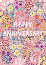Pretty Anniversary Card - Pink Ditsy Floral created by Pear Tree Press