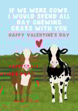 Cute Valentine's Day Card - Spend All Day With You - Cows created by Pink Peach Cards