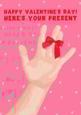Cheeky Valentine's Day Card - Here's Your Present - Finger Present created by Pink Peach Cards
