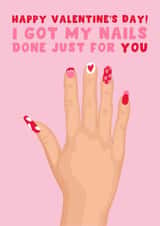 Cheeky Valentine's Day Card - Manicure created by Pink Peach Cards