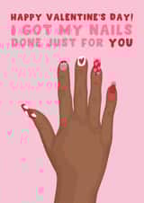 Cheeky Valentine's Day Card - Manicure - Lesbian created by Pink Peach Cards