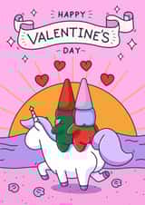 Cute Valentine's Day Card - Sunset Beach - Bums created by Cheeky Legends