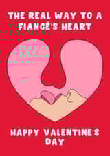 Cheeky Valentine's Day Card - For Fiancé - The Real Way To A Mans Heart created by Pink Peach Cards
