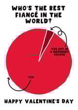 Cute Valentine's Day Card - Who's The Best Fiancé In The World - Chart created by Pink Peach Cards