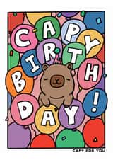 Cute Capybara Birthday Card - Capy For You - Capy Birthday! created by JOLLY AWESOME