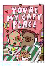 Cute Capybara Valentine Card - Capy For You - You're My Capy Place created by JOLLY AWESOME