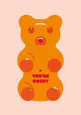 Cute Valentine's Day Card - Gummy Bear - You're Sweet created by Dicky Bird