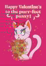Cheeky Valentine's Day Card - Cat - Pun created by Quitting Hollywood