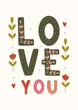 Pretty Valentines Day Card - Floral Typography created by Abbie Imagine