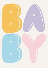 Cute New Baby Card - Simple Design - Bubble Letters created by Jazmyn Young