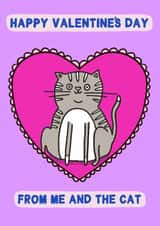 Cute Valentine's Day Card - From Me - From The Cat created by Sarah Harding