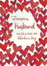 Classic Valentine's Day Card - For Husband - Hearts created by The Boy and the Bear