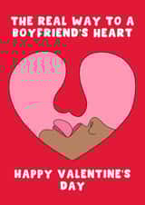 Cheeky Valentine's Day Card - For Boyfriend - The Real Way To A Boyfriends Heart created by Pink Peach Cards